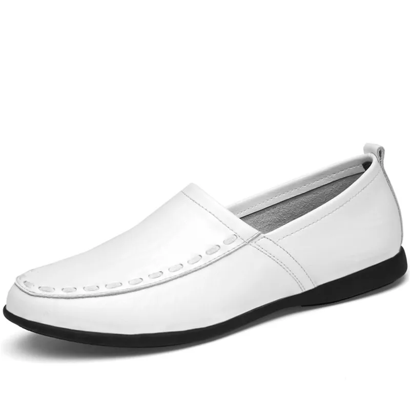 Soft Leather Flats New Handmade Casual Man's Shoes Men Breathable Moccasins For Comforable Loafers big size 36-47 | Обувь