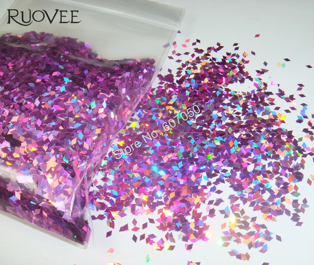 

Laser Holographic Lilac Color 2MM Diamond rhombus Glitter Paillette Spangles Shape for DIY Nail Art Decoration