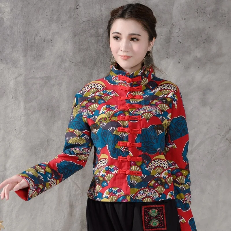 Традиционная китайская блузка, рубашка, топы для женщин, воротник-стойка, Восточная льняная рубашка, блузка, женская элегантная одежда, TA796