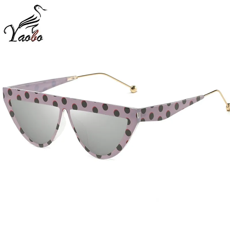 Женские солнцезащитные очки кошачий глаз с принтом в черный горошек роскошные