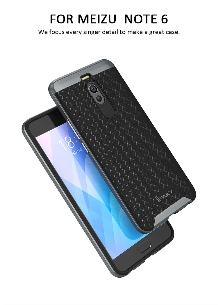 Meizu m6 Примечание чехол бренда iPaky meizu note X 6 м, 6 тонкий прочный ПК каркас+ силиконовая задняя крышка для Huawei meizu m6 мини Чехол