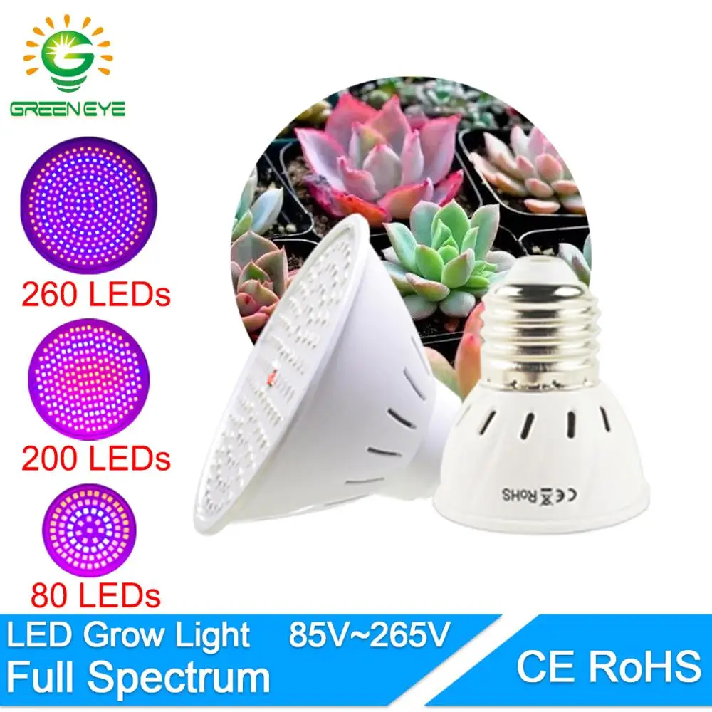 

LED Grow Lamp E27 LED light Full Spectrum 4W 3W 50W 80W AC85-265V Indoor Plant led Lamp IR UV for Flowering Hydroponics System
