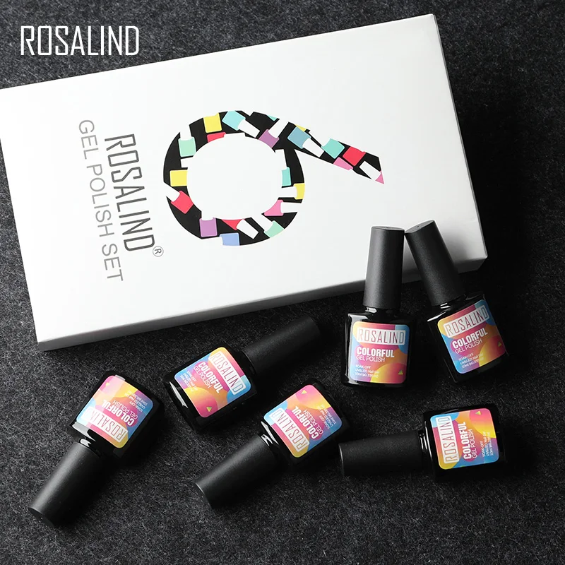 (6 шт./партия) ROSALIND 10 мл гель набор для маникюра Лак ногтей Набор Полупостоянный