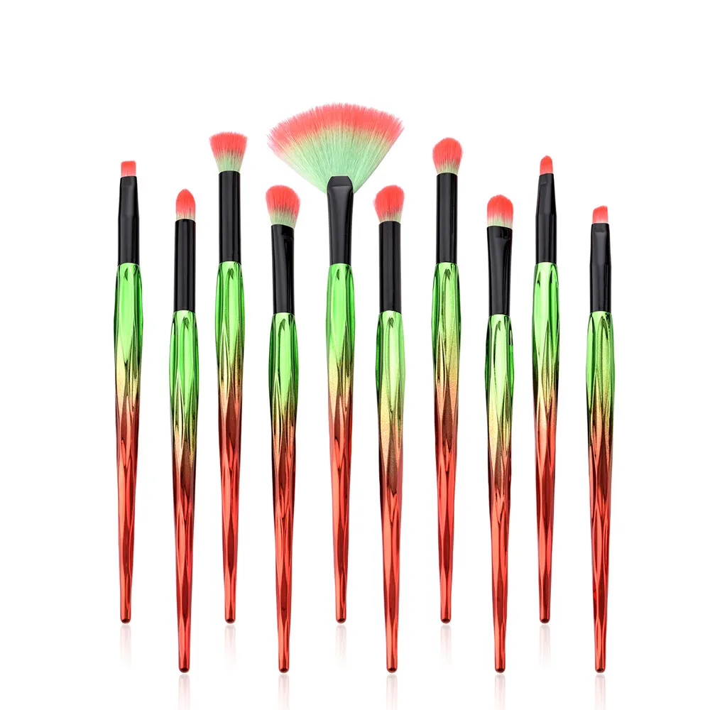 10 шт. Pro кисти для макияжа Набор пудры Основы Тени век Тушь ресниц кисть губ
