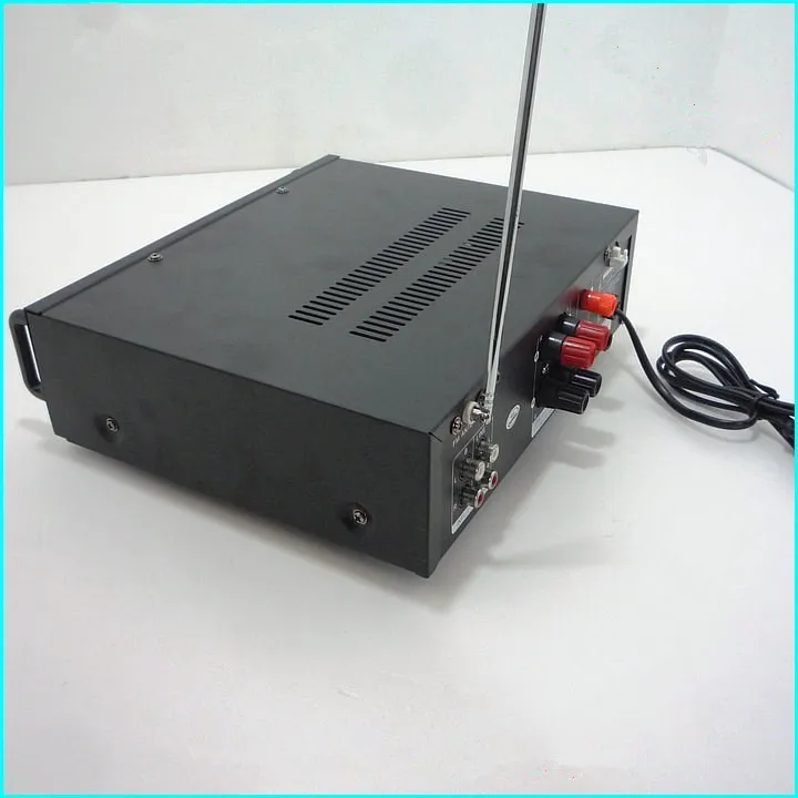 AC220V / DC12V AV-998 60W+60W HIFI stereo HomeAMPLIFIER KaraoK computer amplifier with FM radio Microphone input | Электроника