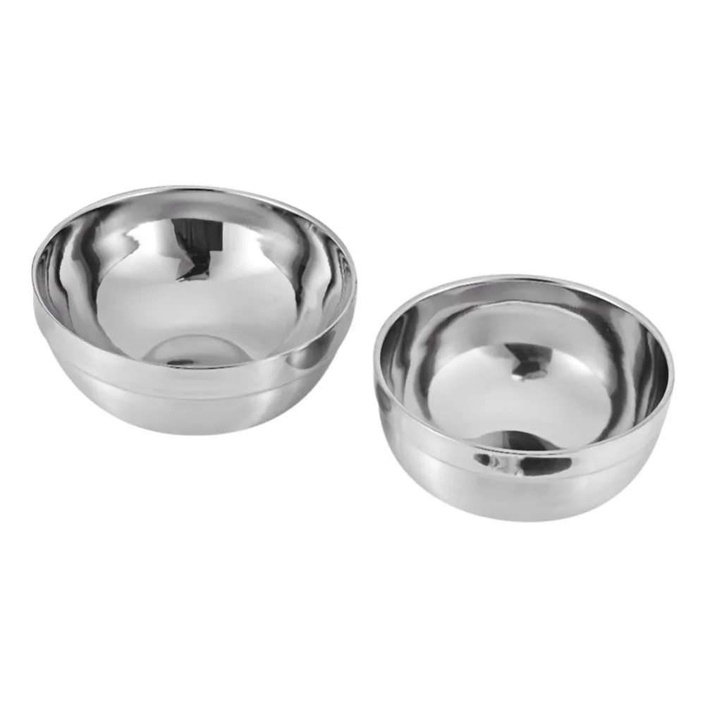 1 шт. Твердые прочные двухуровневые теплоизоляционные чаши из нержавеющей стали