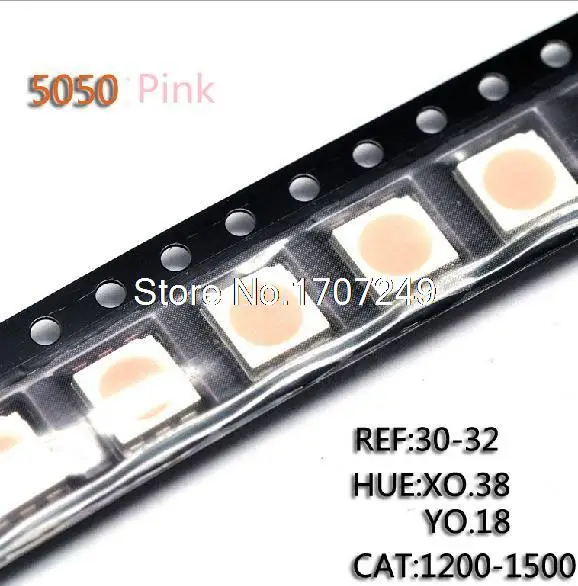 

100pcs/lot 5050 Smd Led Light-emitting Diode Highlighted Pink