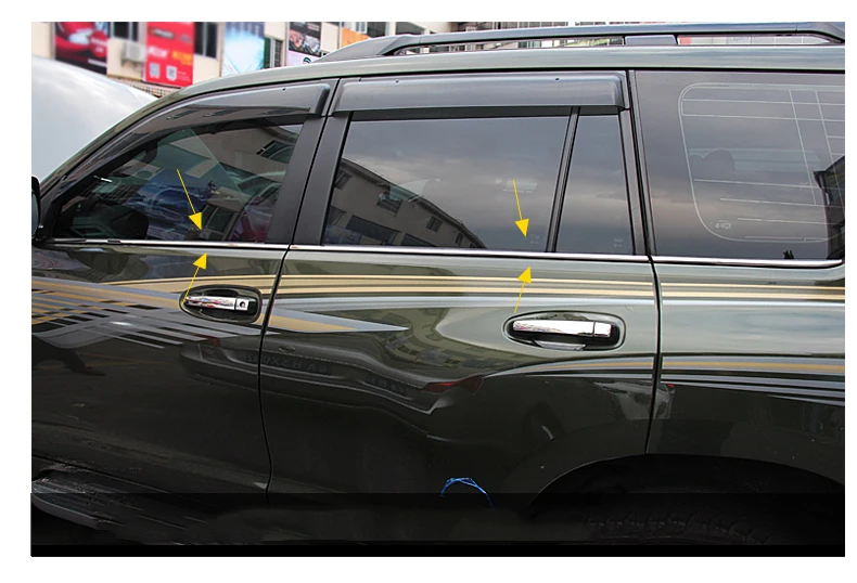 Формовочная отделка окон из нержавеющей стали для Toyota Prado FJ150 2010 2016 стеклянные
