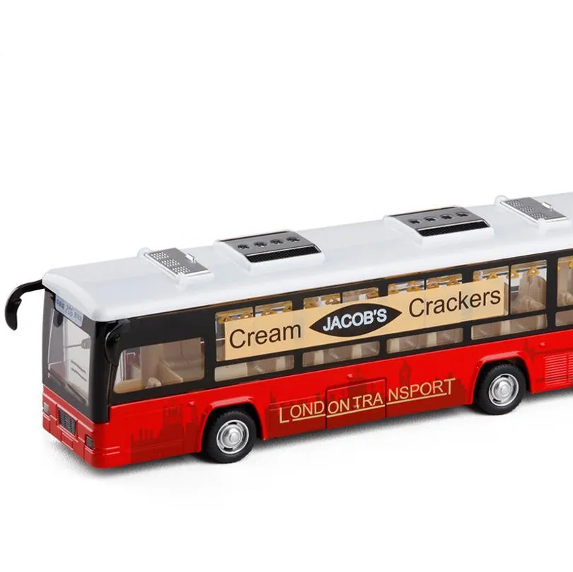 City bus model 1:48 alloy pull back diecast metal toy vehicles Children's toys Voice Announcements free shipping |