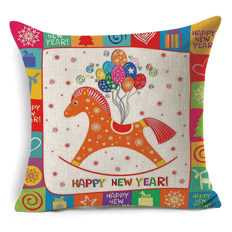 1 шт. Рождественская Подушка с рисунком Санта Клауса снеговика хлопковая льняная