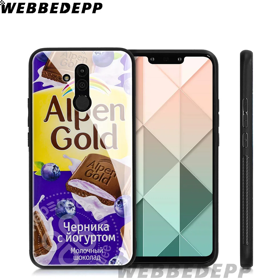 Чехол из закаленного стекла WEBBEDEPP Alpen с изображением шоколада wonka Bar для Huawei Mate 20 P20