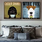 Настенная живопись с собакой в стиле ретро, современный минималистский плакат с животными, милый Бишон, желтый собака Декор для дома, украшение для салона, подарок