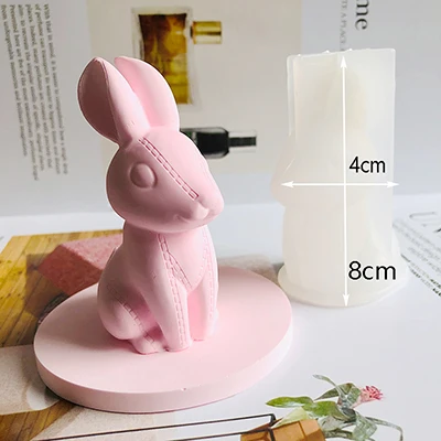 B-mold Бетон силиконовые формы 3D Кролик глина плесень подходит для гипса цемента ремесла кролик свечи формы украшения - Цвет: B-mold