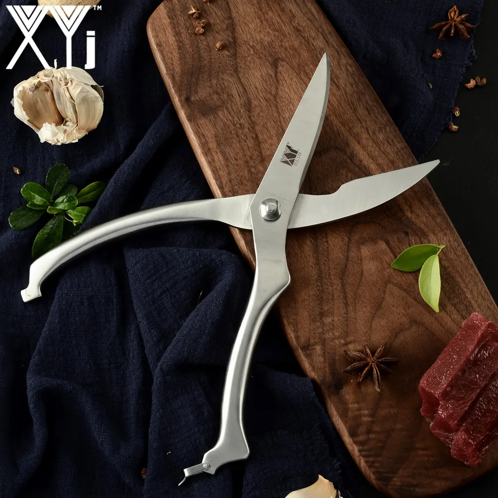

XYj Stainless Steel Kitchen Scissors Poultry Kitchen Chicken Bone Scissor With Safe Lock Shear Cutter Comfortable Grip Handle