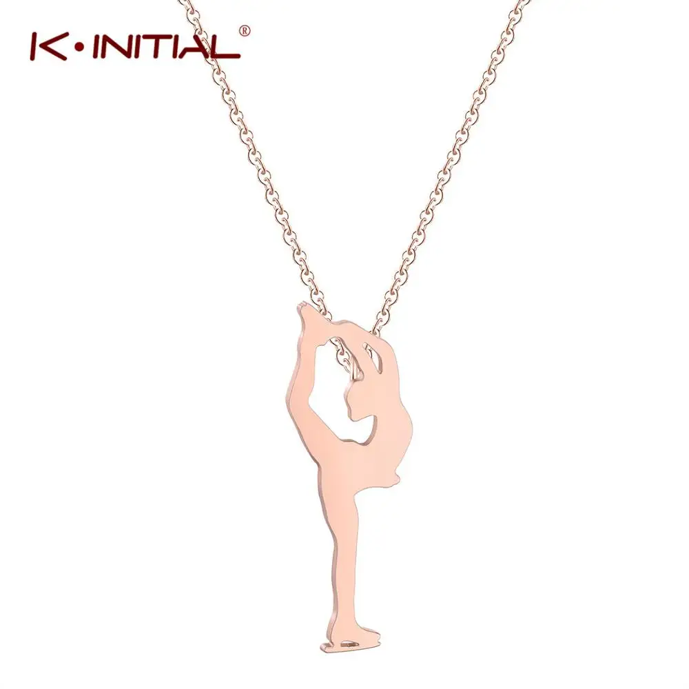 Kinitial модное ожерелье с фигуркой конькобежца красивая цепочка s & Кулоны для
