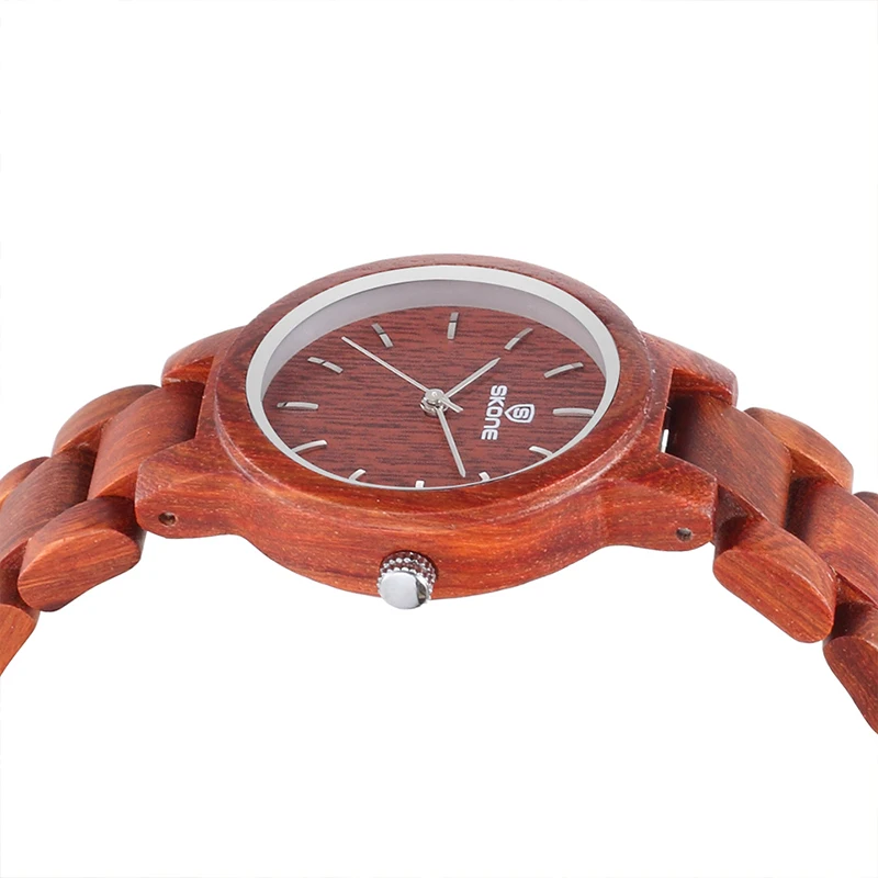 Часы SKONE женские из сандалового дерева брендовые дизайнерские Кварцевые