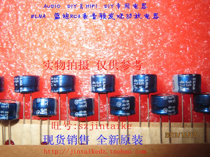 

2020 hot sale 30PCS/50PCS ELNA blue robe electrolytic capacitor 35V47UF 8X5 audio RC3 power amplifier capacitor free shipping