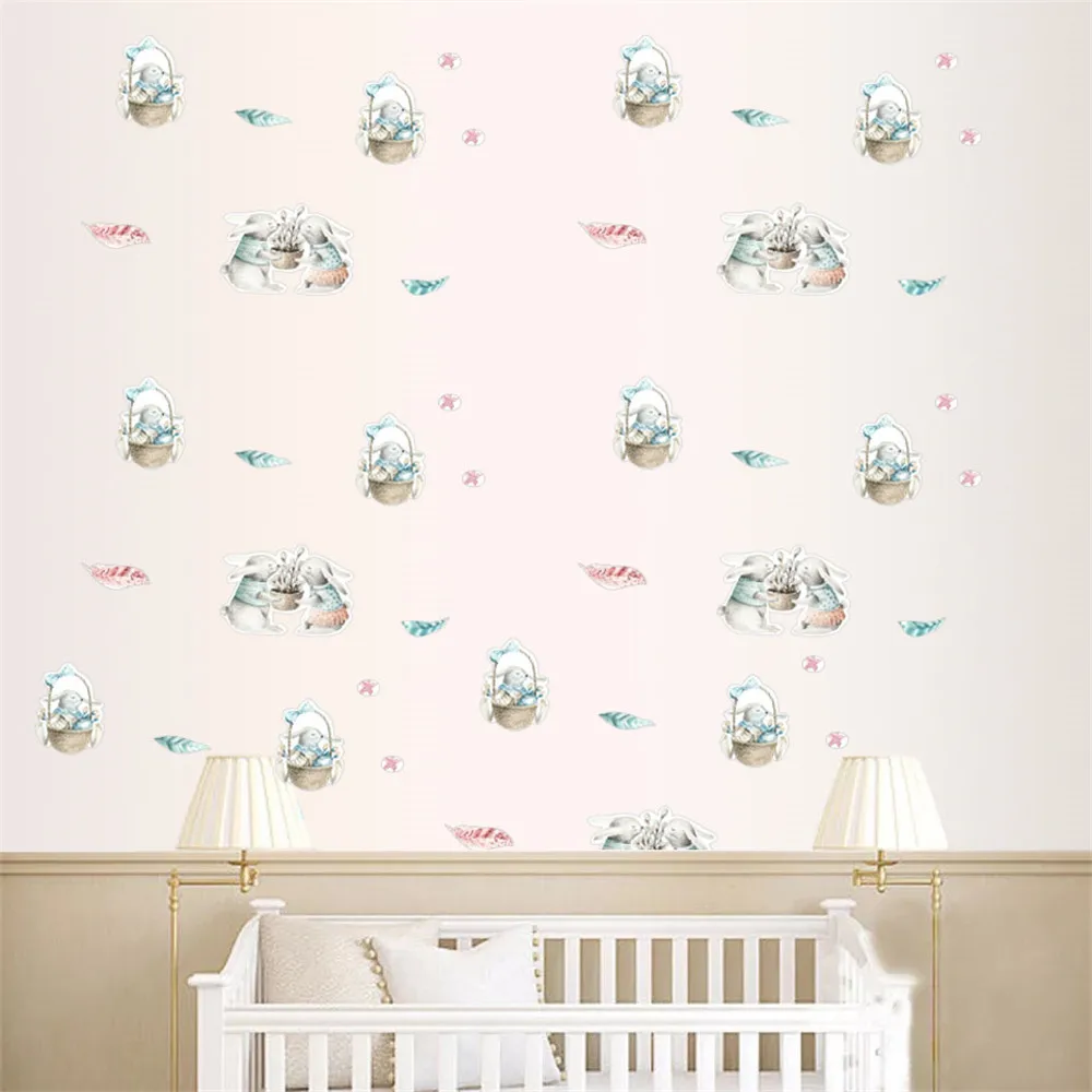 Новое поступление наклейки на стену забавное одеяло с кроликом милый кролик