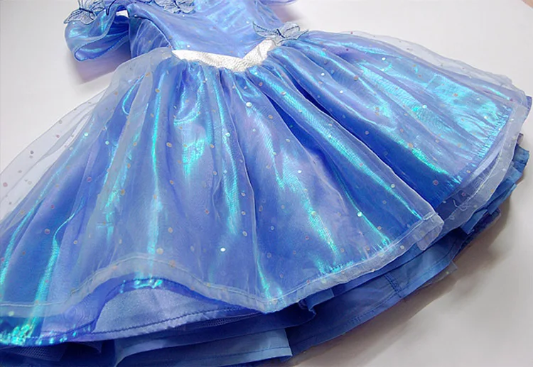 Платье для девочек с блестками высокого качества принцесса Золушка необычная