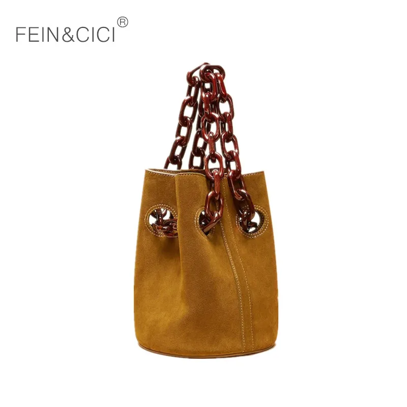 Акриловая сумка-ведро с цепочками женская сумка-тоут 2018 Новая роскошная