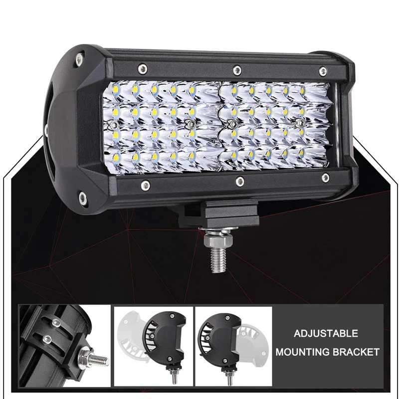 AZGIANT 7 дюймов 144W 14400Lm автомобильный точечный свет бар четырехрядный IP68