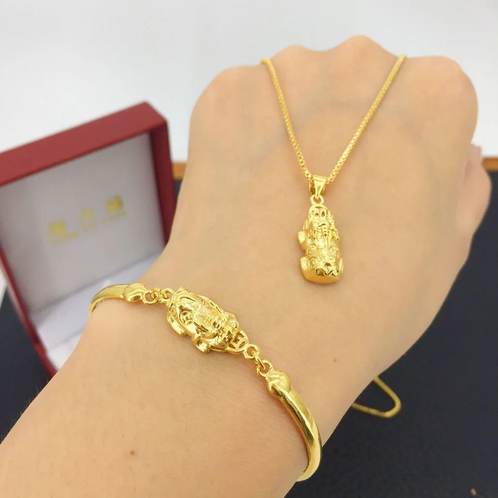 Hot Sale Mascot Pixiu Pendant Vietnam Sand Gold Transfer Luck Bracelet Lovers' Fashion Gifts Wholesale | Украшения и