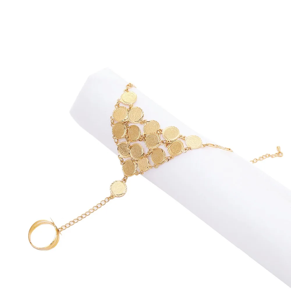 Браслет для монет женщин мусульманский Арабская монета знак денег золотой цвет