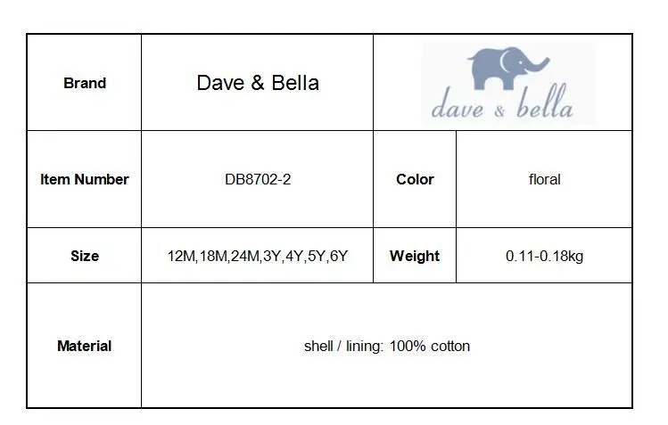DB8702-2 Dave Bella осень для маленьких девочек рубашка с цветочным узором Детские хлопковые милые детские топы высокого качества блузки