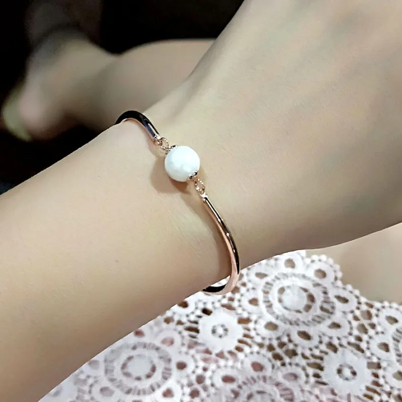 SINLEERY Шарм Браслет Из Искусственного Жемчуга Браслеты из розового цвета: