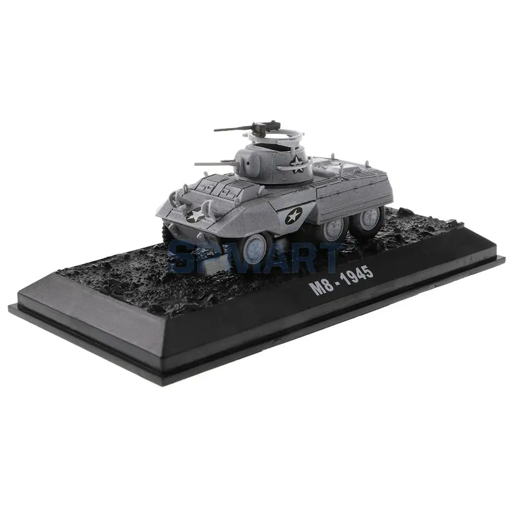 MagiDeal 1/72 масштаб литой Танк США М8 автомобиль 1945 американская военная модель игрушки для детей мальчиков Рождественский подарок украшение комнаты