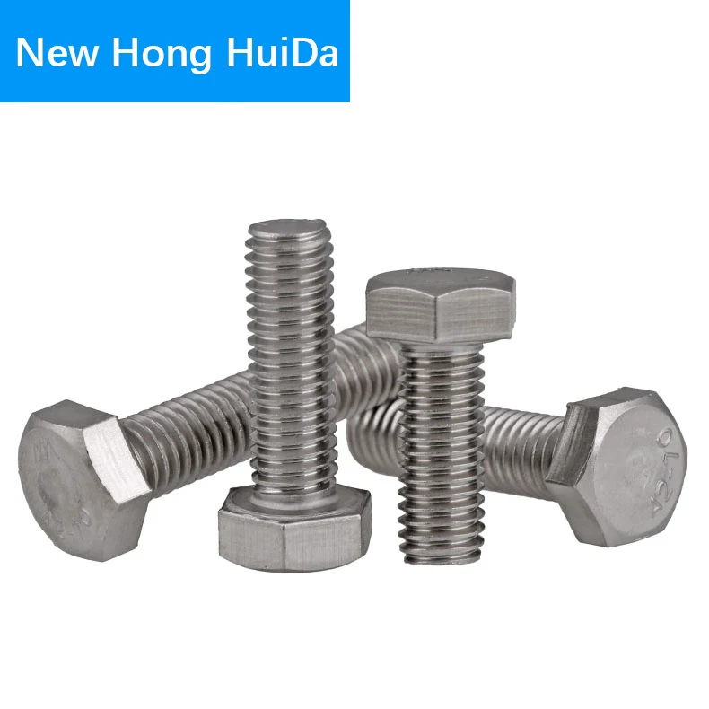 

M8 M10 M12 M14 M16 304 Stainless Steel DIN933 Hex Flat Head Bolt Thread Metric Hexagon Electrical Machine Screw