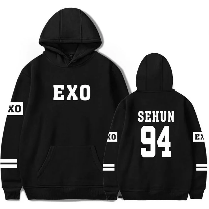 Корейский Kpop Exo толстовки для мужчин и женщин Harajuku флисовый пуловер с длинными рукавами толстовки с капюшоном хип-хоп спортивный костюм брендовая одежда 4XL - Цвет: SEHUN 94