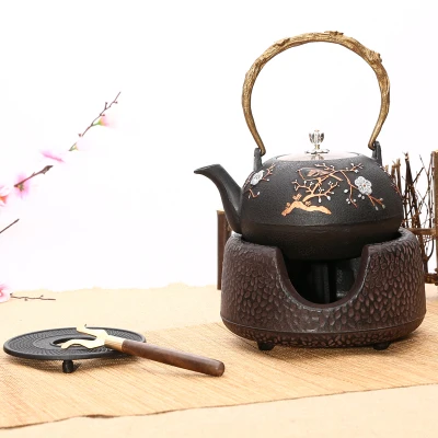 03 Tea Set 1.1L 0.9l, 1.1l, 1.2l плита древесного угля Японии чугунок плита Южной гладить плита Главная Ретро Чай Плита ручной работы специальные Чай комплект - Цвет: 03 Tea Set 1.1L
