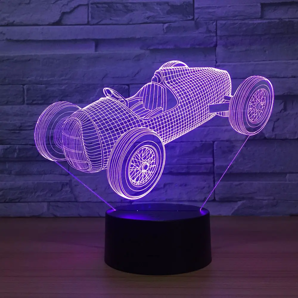 Гоночный автомобиль импортные товары подарок 3d лампа Usb сенсорный цветной