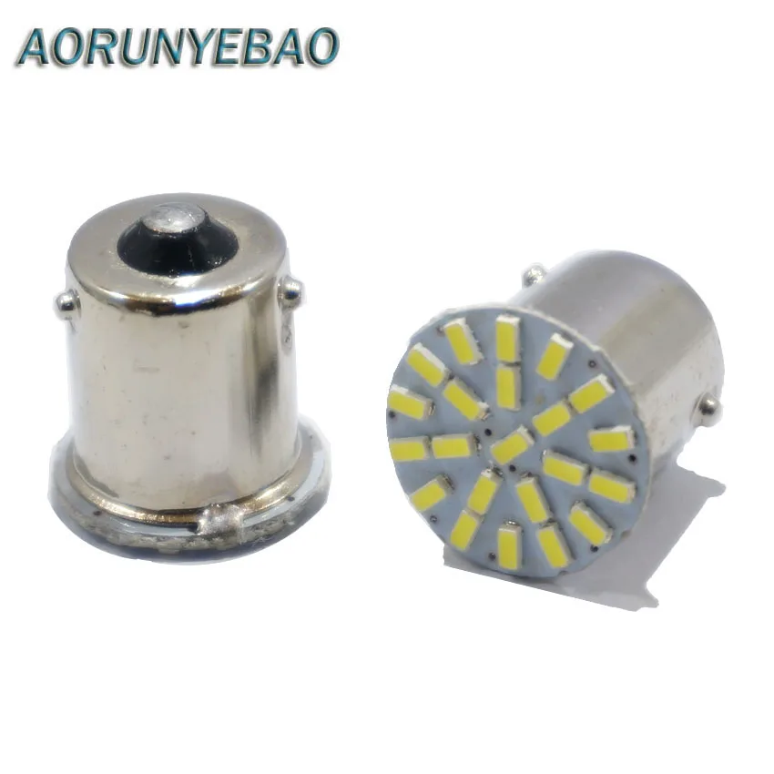 

AORUNYEBA 50 шт., супер яркий BA15S P21W 1156 BAY15D 1157 22 LED SMD Автомобильный задний боковый индикатор, лампы белого цвета 3014 12 в пост. Тока
