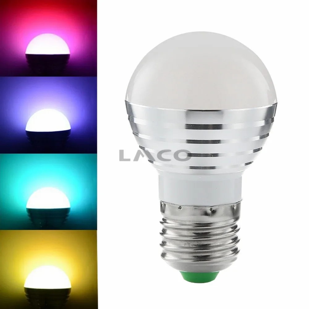 10 шт./лот E27 RGB Светодиодная лампа 3 Вт мини Высокая мощность лампада прожектор