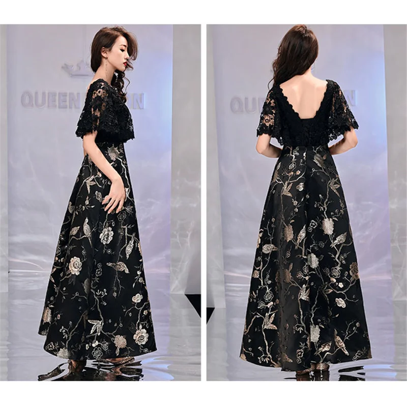 Это YiiYa Vestidos de Gala длинное платье для выпускного вечера на бретельках с открытой спиной и цветочным кружевом с v-образным вырезом женские вечерние платья размера плюс E483