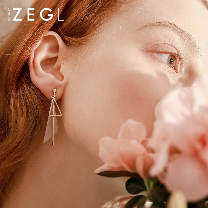 Женские серьги ZEGL металлические геометрические серьги|Серьги-подвески| |