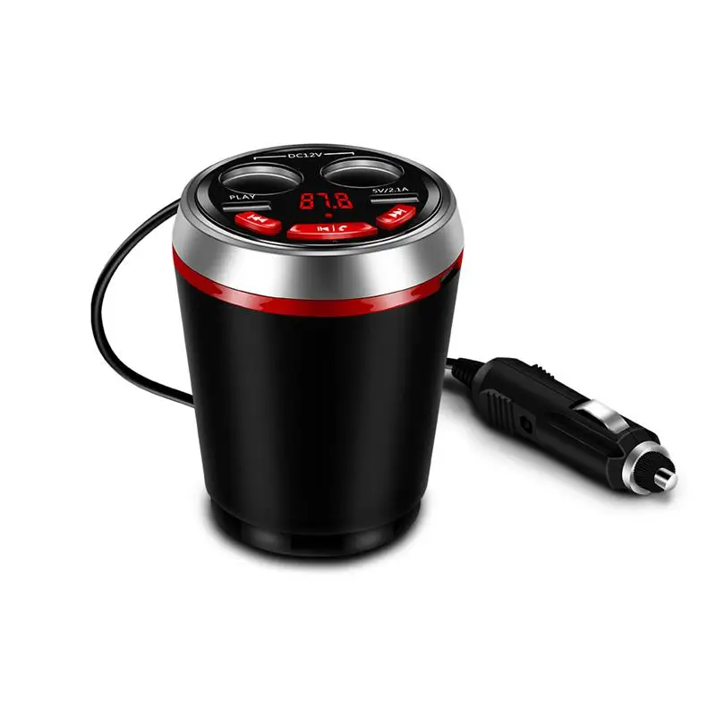 Красный Onever 3 в 1 Bluetooth fm-передатчик автомобильный музыкальный MP3 плеер Автомобильный комплект свободные руки подстаканник прикуриватель 2 USB питания - Название цвета: Красный