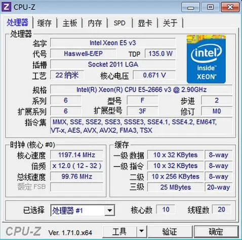 Оригинальный процессор Intel Xeon V3 2 90 ГГц 25 м 10 ядер 22 нм E5 2666V3 135 Вт 2666 2666V3|intel xeon|xeon