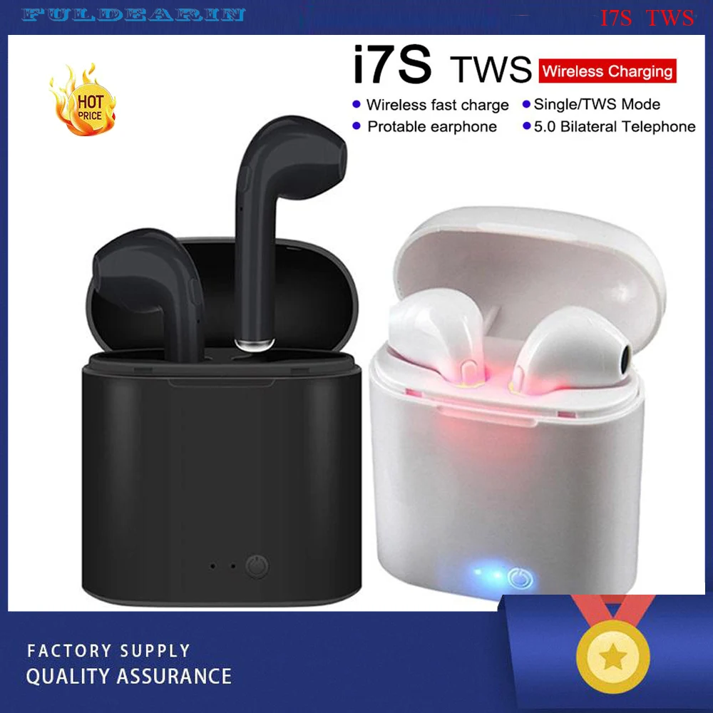 Дешевые I7 TWS Беспроводные свободные наушники Bluetooth гарнитура игровые pk i9tws i11tws i12tws
