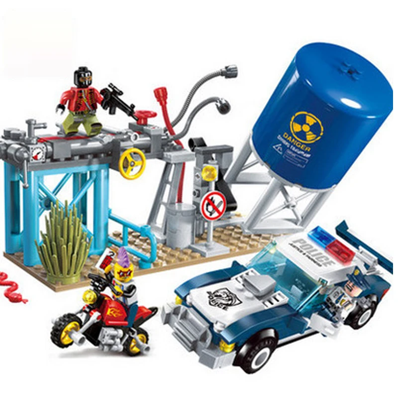 296 шт. городская полицейская Серия Полиция засады 3 фигурки строительные блоки