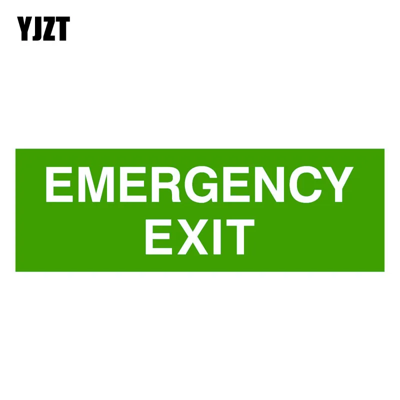 

YJZT 15.2CM*5.1CM Warning Car Sticker EMERGENCY EXIT Body Decal Car Accessories 6-1505
