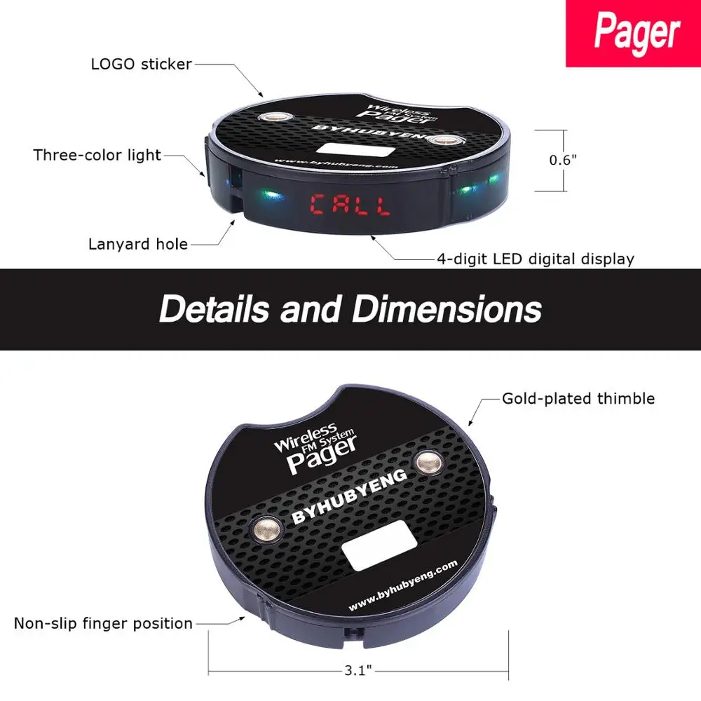 Ресторан пейджер система CE + FCC полный водонепроницаемый Сертифицированный FM