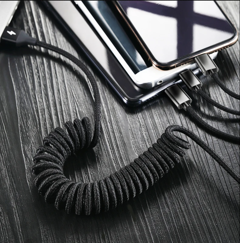 ROCK 2M 3 в 1 зарядное устройство Micro USB type c кабель Быстрая зарядка для iPhone x xs max для samsung galaxy s10 xiaomi для ios 8