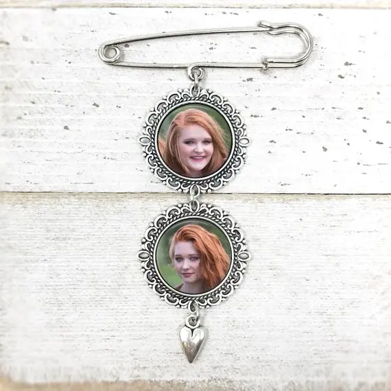 Индивидуальные свадебные фото бутоньерка Pin невесты Keepsake броши, настроить groomлацкан Pin, памятное фото Pin подарки