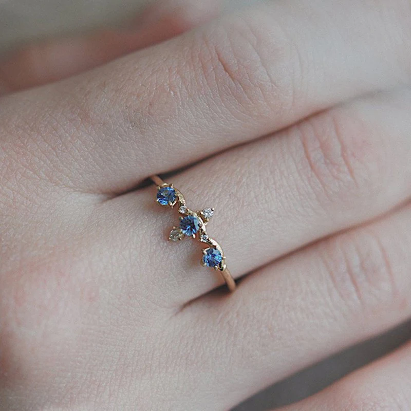 Женские винтажные кольца с короной Tisonliz изящное кольцо на палец синими