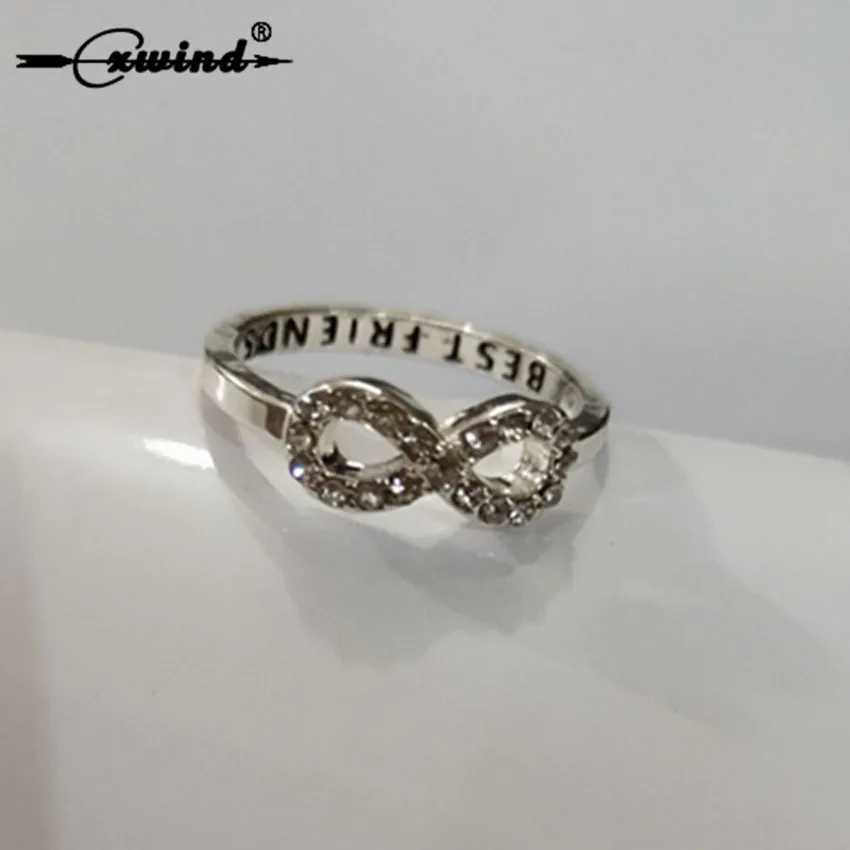 Cxwind новый дизайн кольца с кристаллами Кросса модное кольцо надписью Лучший Друг