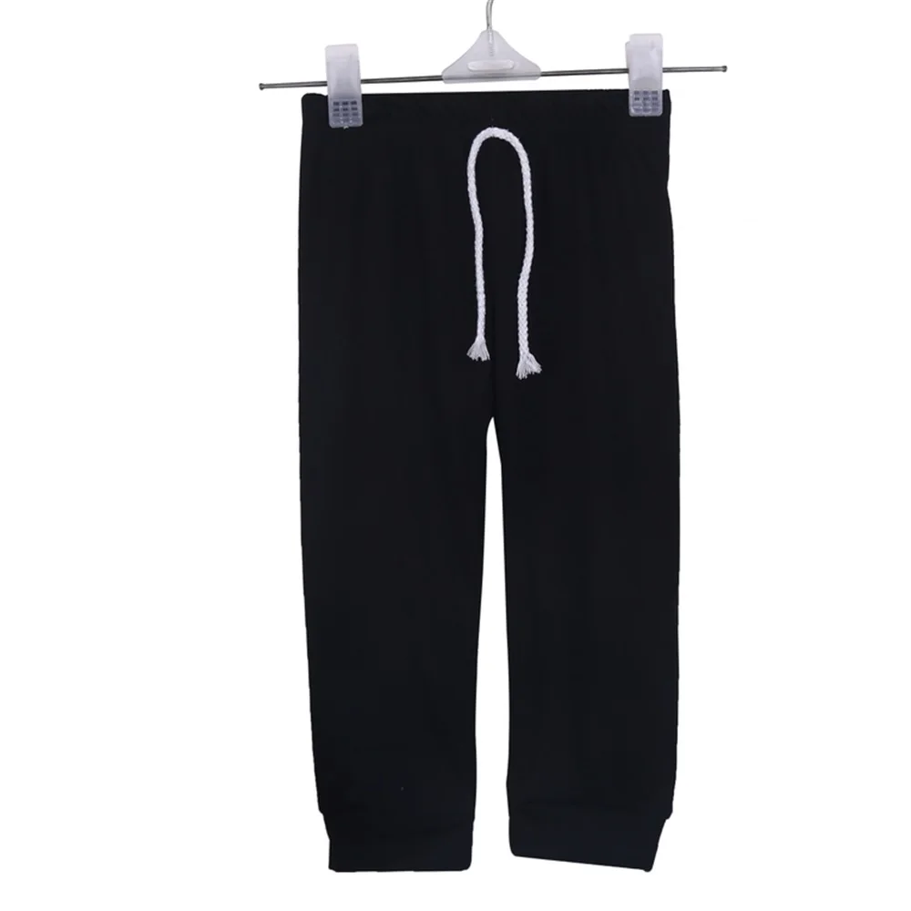 Hot Sale Baby Clothing Sets Summer Style Girls Boys Clothes Black Letter T-shirt+Imitation cowboy pants 2pcs suit | Детская одежда и