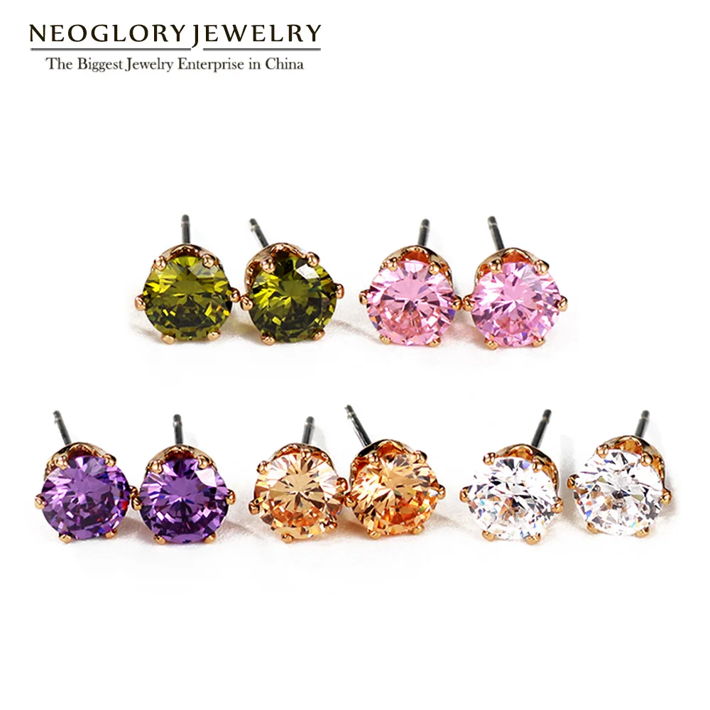 Neoglory маленькие пять пар красочных гвоздиков без никеля женские брендовые модные